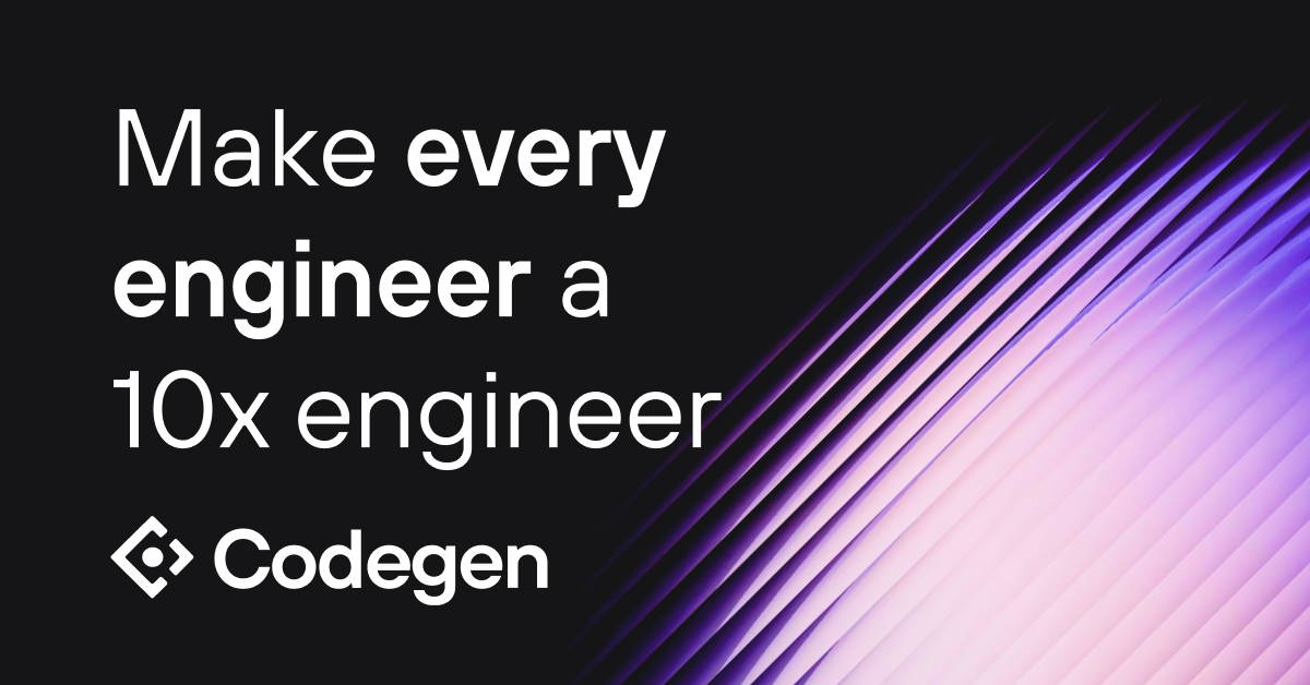 A Performance Max display ad reading 'Make every engineer a 10x engineer' with the Codegen wordmark over a purple gradient.
